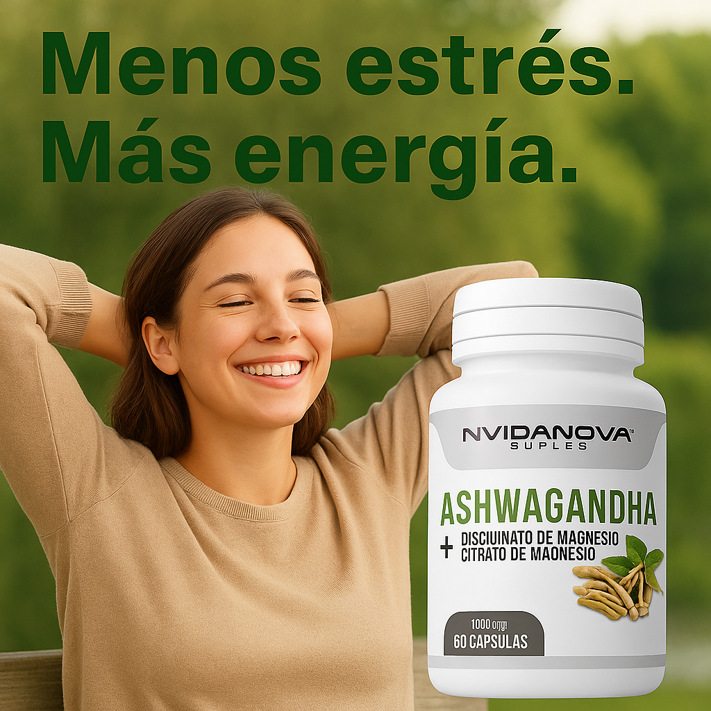 Ashwagandha + Magnesium 1000mg (60 cápsulas) – Defensa, Equilibrio y Energía Natural