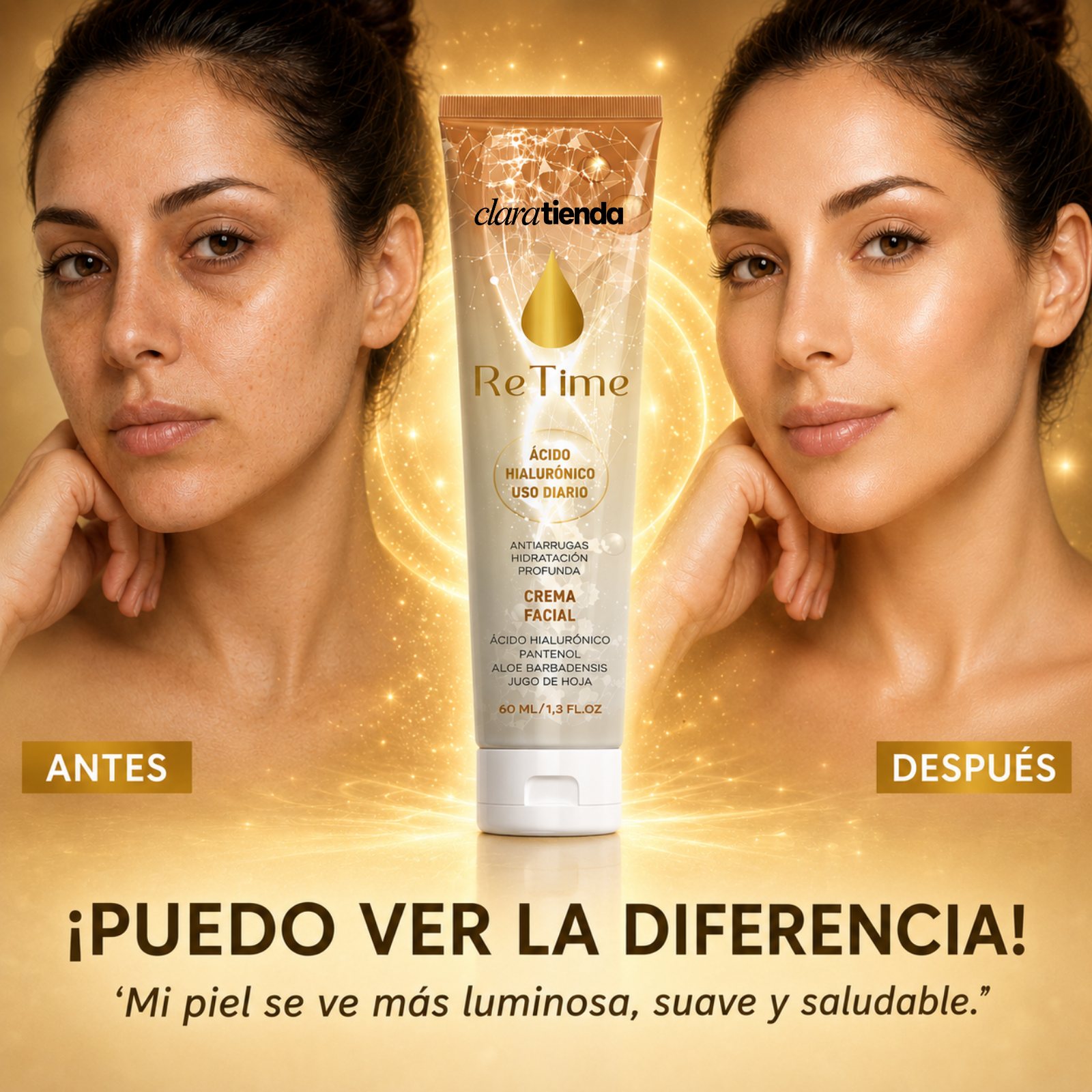 ReTime Crema Facial - Hidratación profunda. Brillo atemporal.