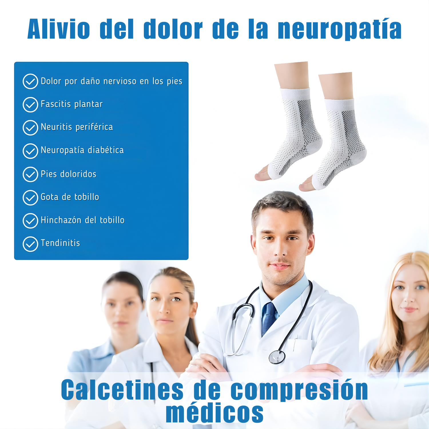 Calcetines para neuropatía: soporte de compresión para tobillo