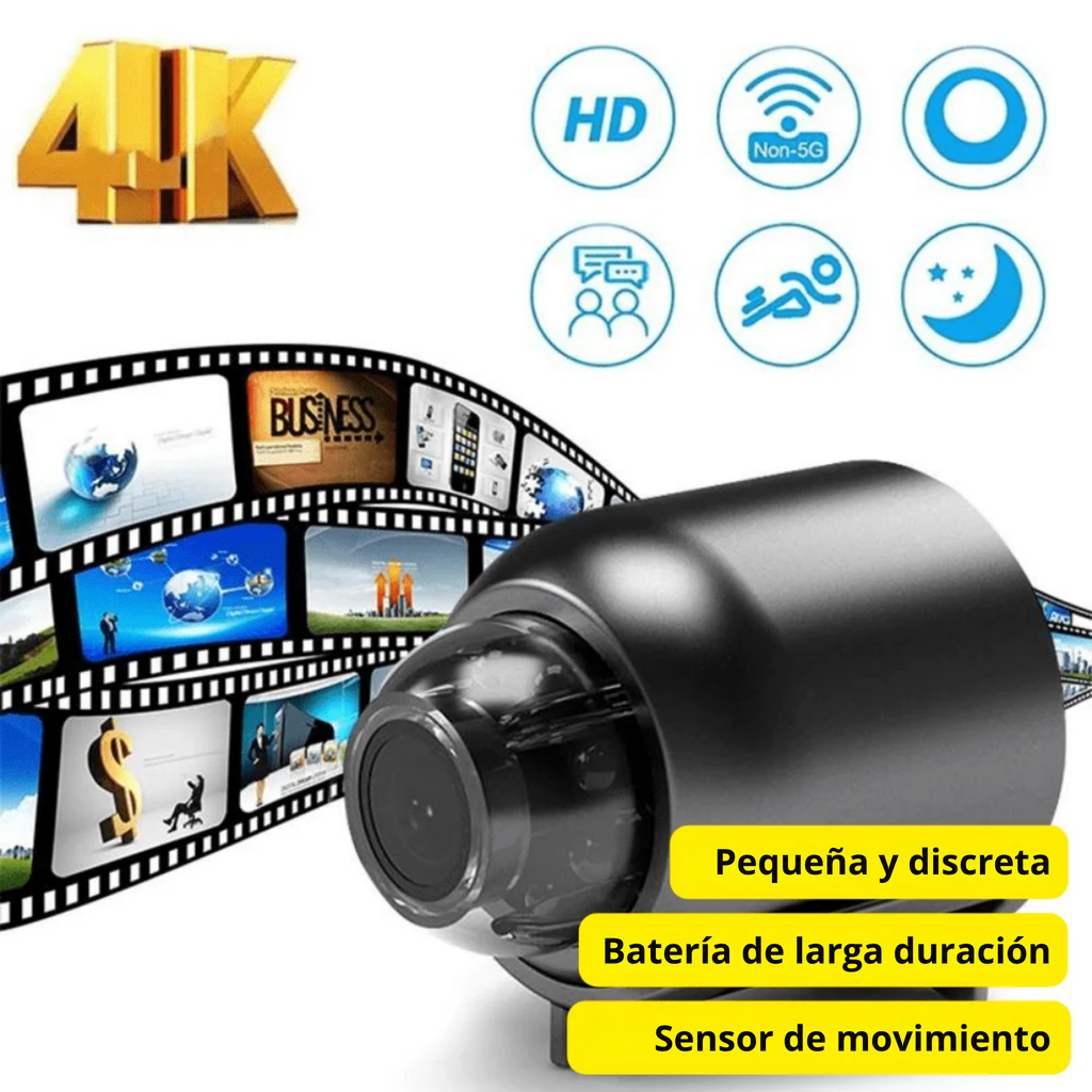 Mini Cámara Espía Full HD con Visión Nocturna – Discreta, Inalámbrica y Activada por Movimiento