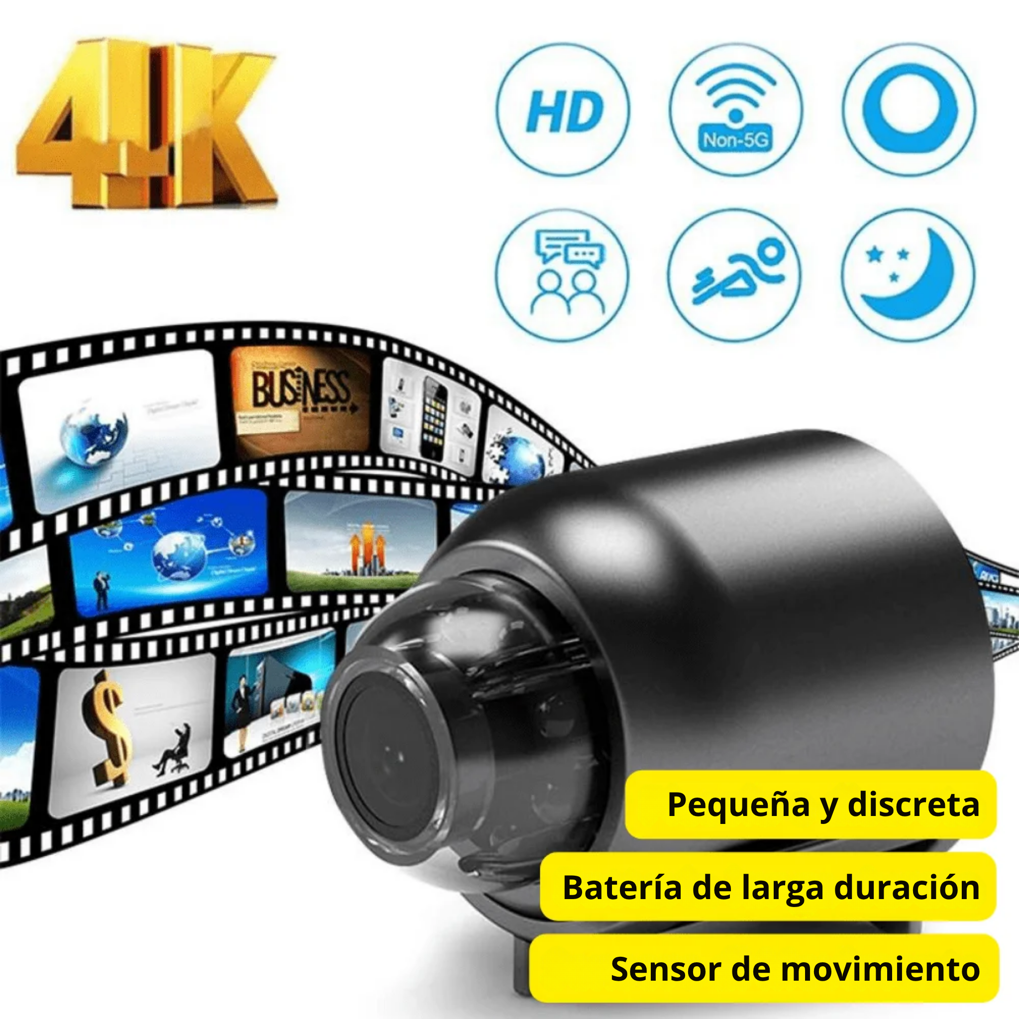 Mini Cámara Espía Full HD con Visión Nocturna – Discreta, Inalámbrica y Activada por Movimiento