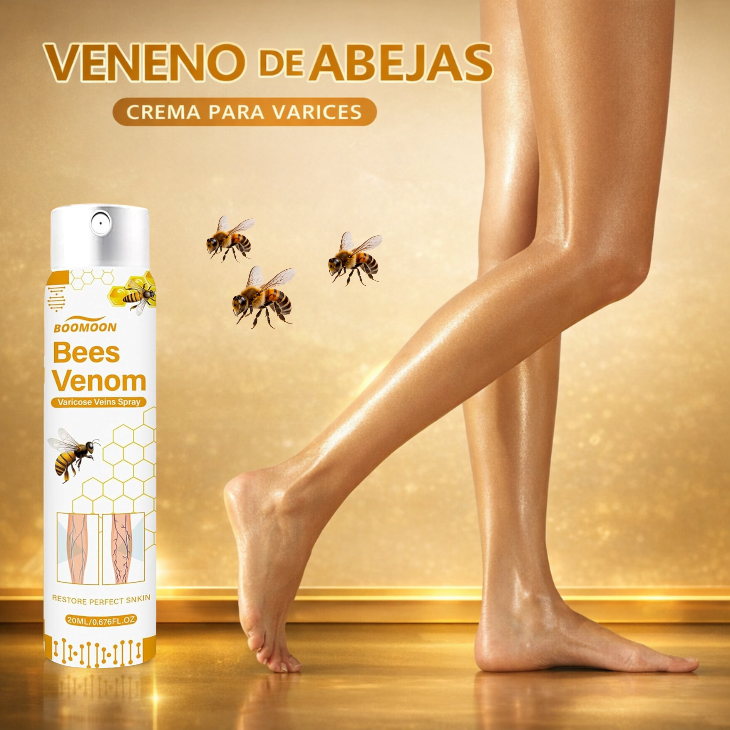 Bee Venom Varicose Spray – Alivio de la hinchazón causada por varices y arañitas.