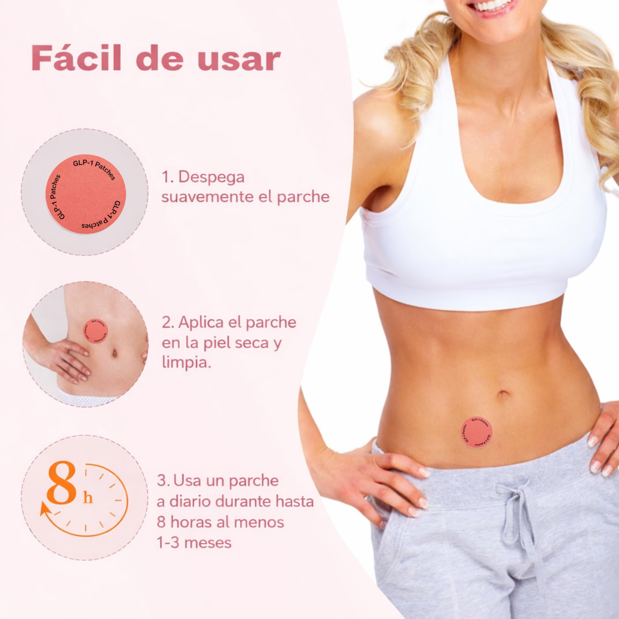 GLP-1 Slimming Patches - Resultados Visibles, Sin Complicaciones