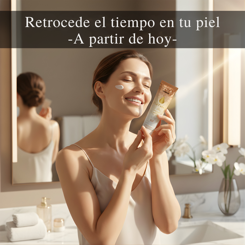 RETIME Crema Antiedad Renueva tu piel. Revela tu mejor edad.