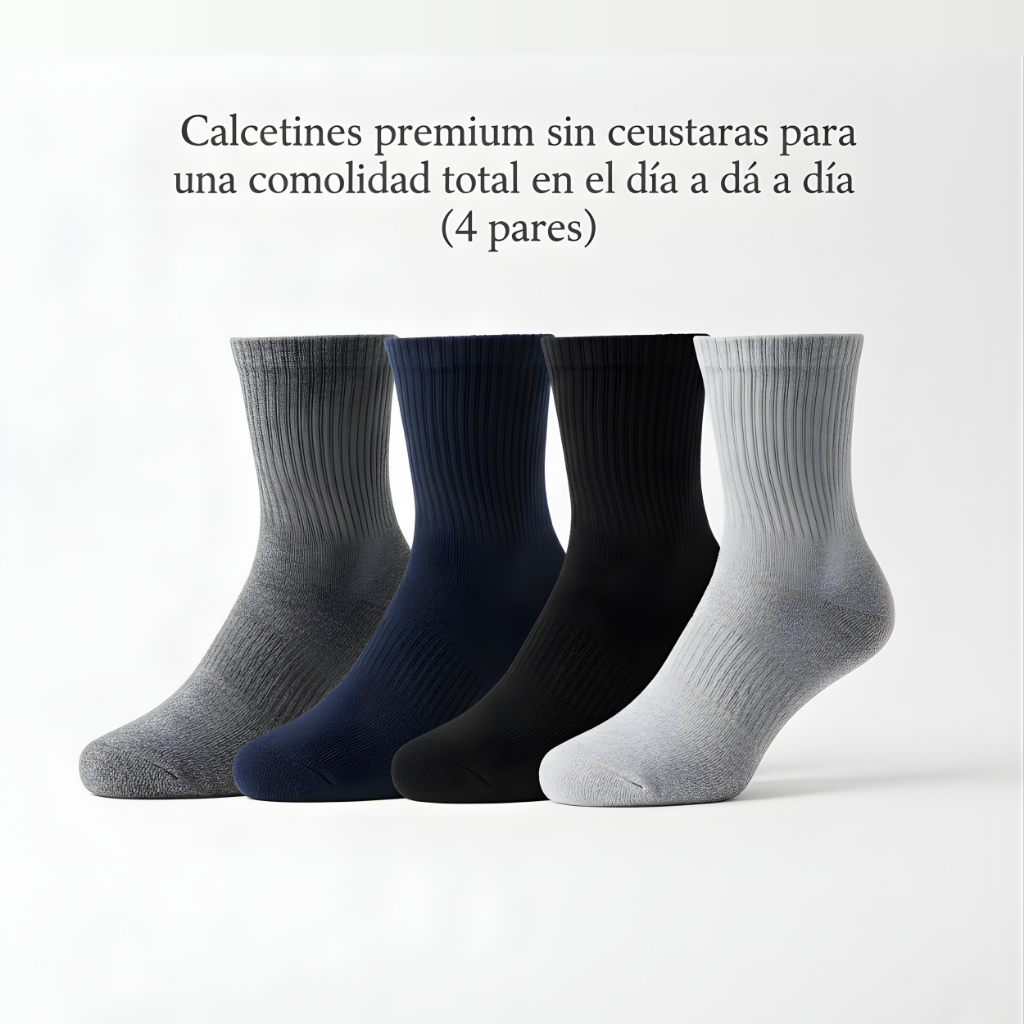 Calcetines premium sin costuras para una comodidad total en el día a día (4 pares)