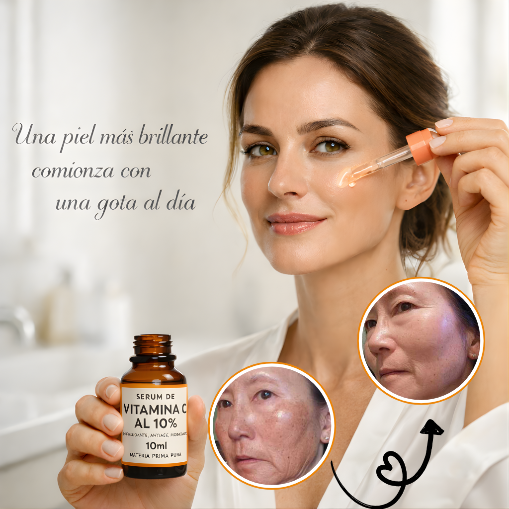 SUERO DE VITAMINA C PURA - Brillo visible. Resultados reales. Piel segura.
