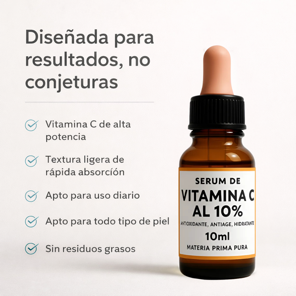 SUERO DE VITAMINA C PURA - Brillo visible. Resultados reales. Piel segura.