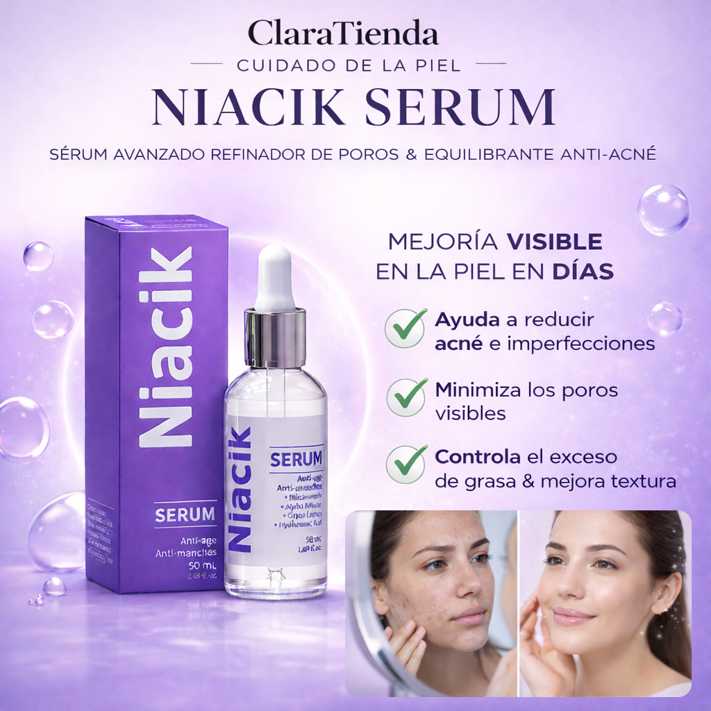 NIACIK SERUM – Transforma la Piel con Acné en una Piel Clara, Suave y Radiante
