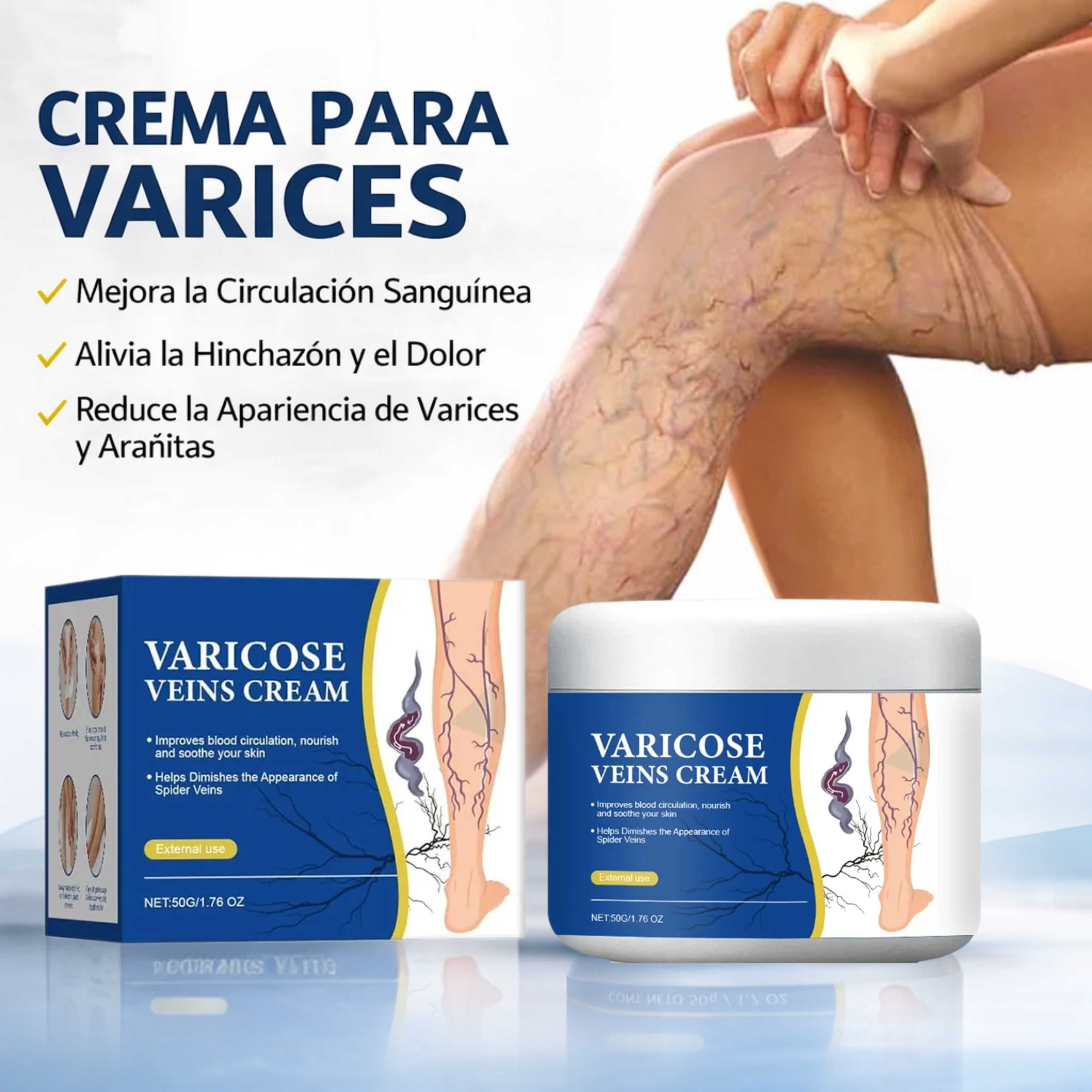 Varicose Vein Cream – Mejora la circulación y reduce la apariencia de varices.
