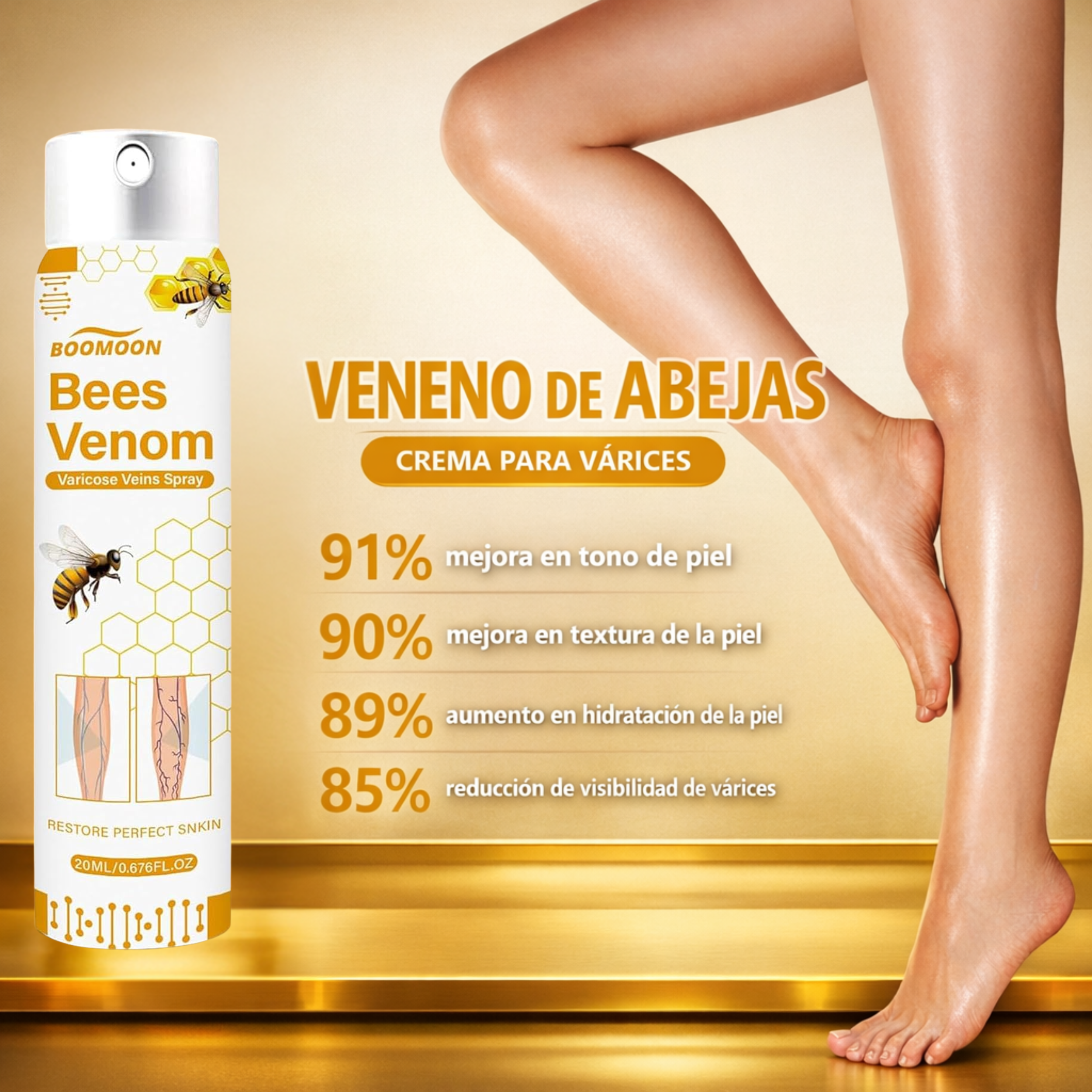 Bee Venom Varicose Spray – Alivio de la hinchazón causada por varices y arañitas.