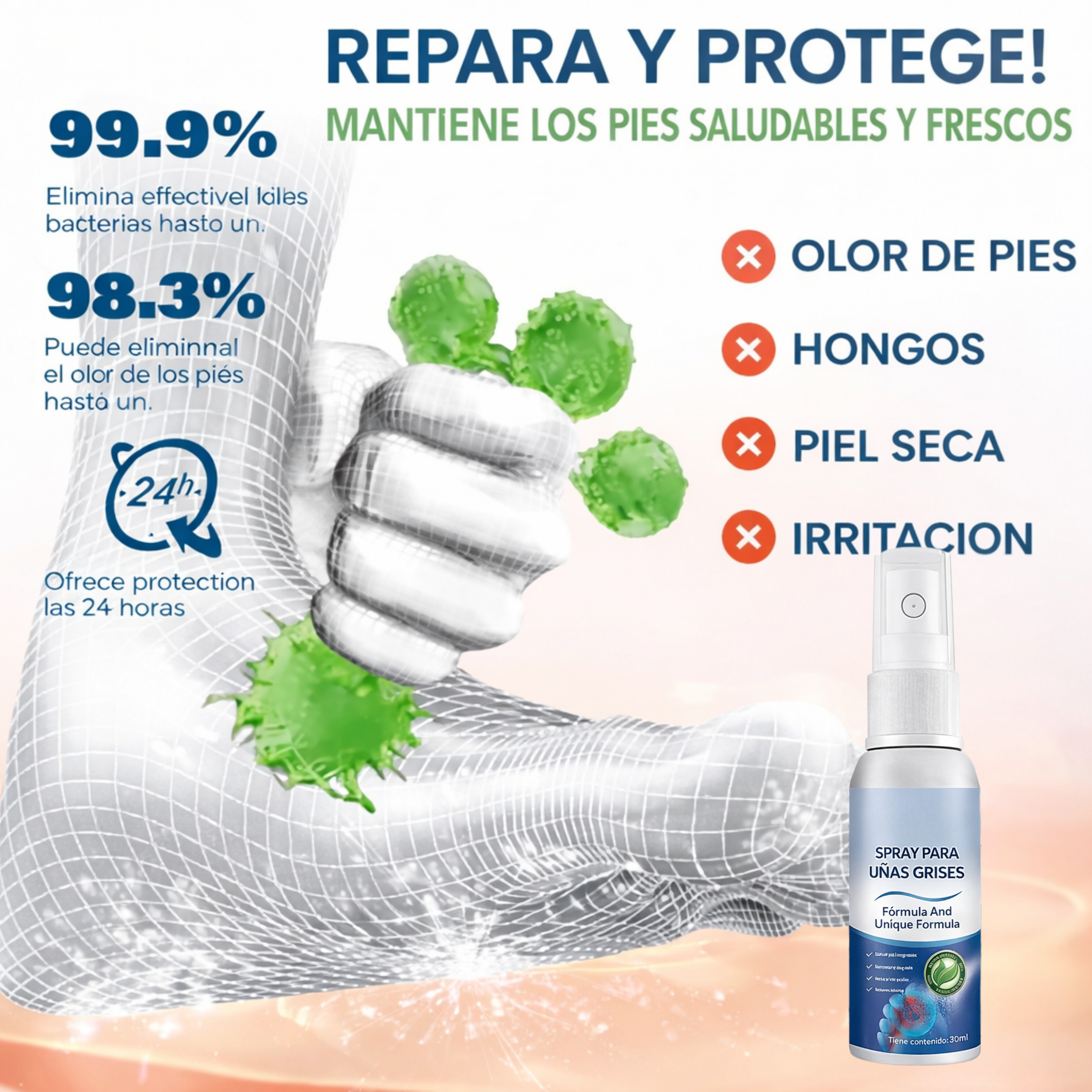 Spray para Uñas Grises - Cuidado efectivo antifúngico para uñas y pies
