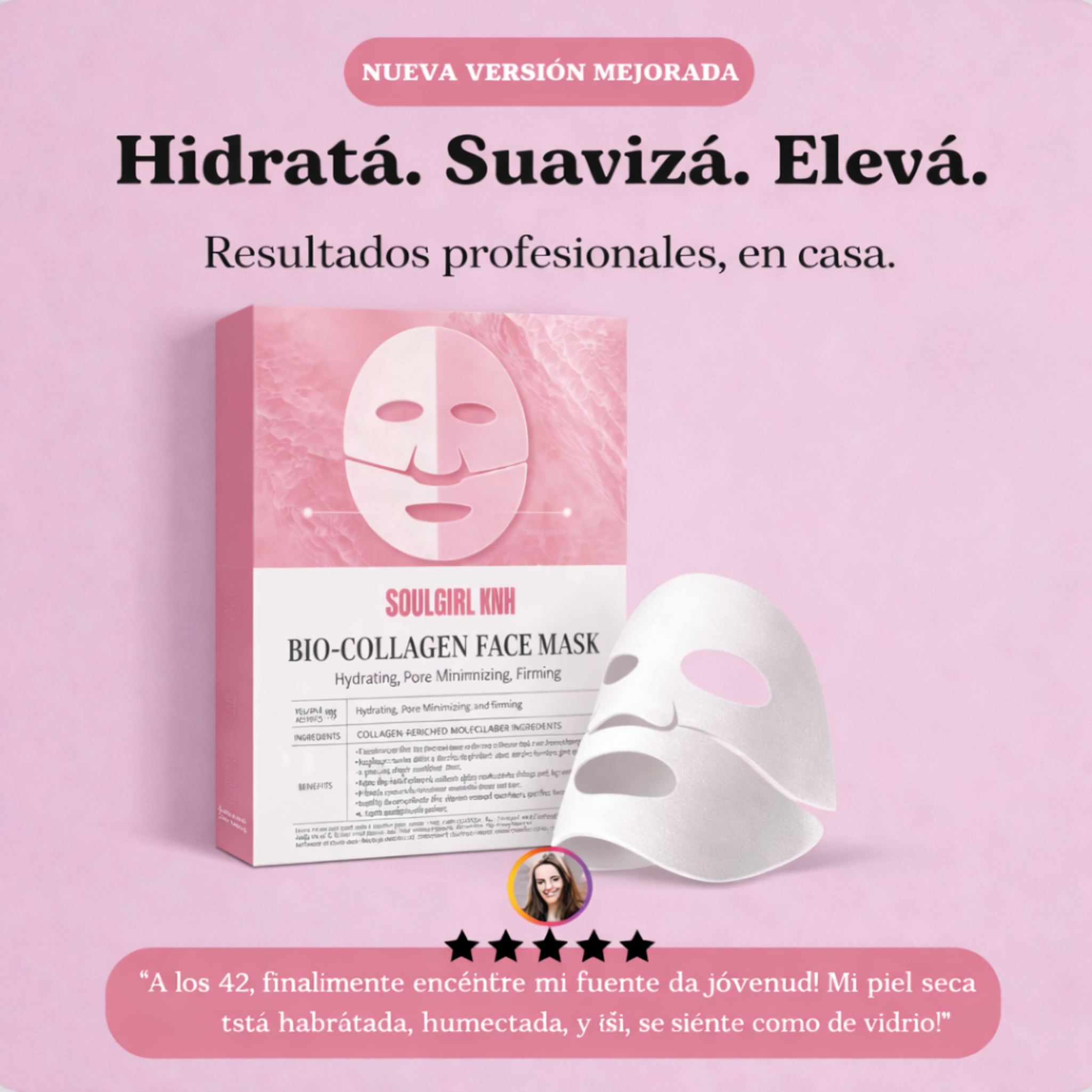 Máscara facial de colágeno — logrà una piel tipo “glass skin” de un día para el otro