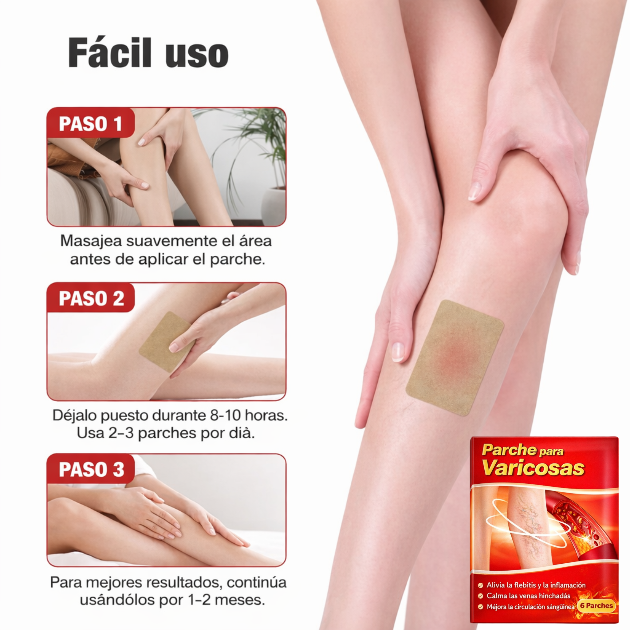 PARCHE PARA VÁRICES - COMODIDAD QUE SENTÍS. CONFIANZA QUE MOSTRÁS