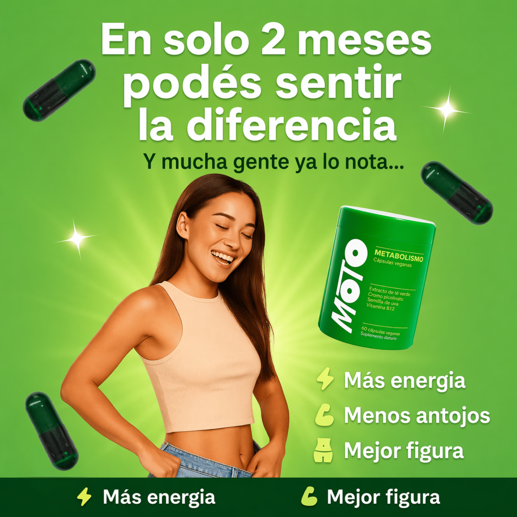 Moto Cápsulas para el metabolismo - Reiniciá tu cuerpo. ver resultados en 7 días