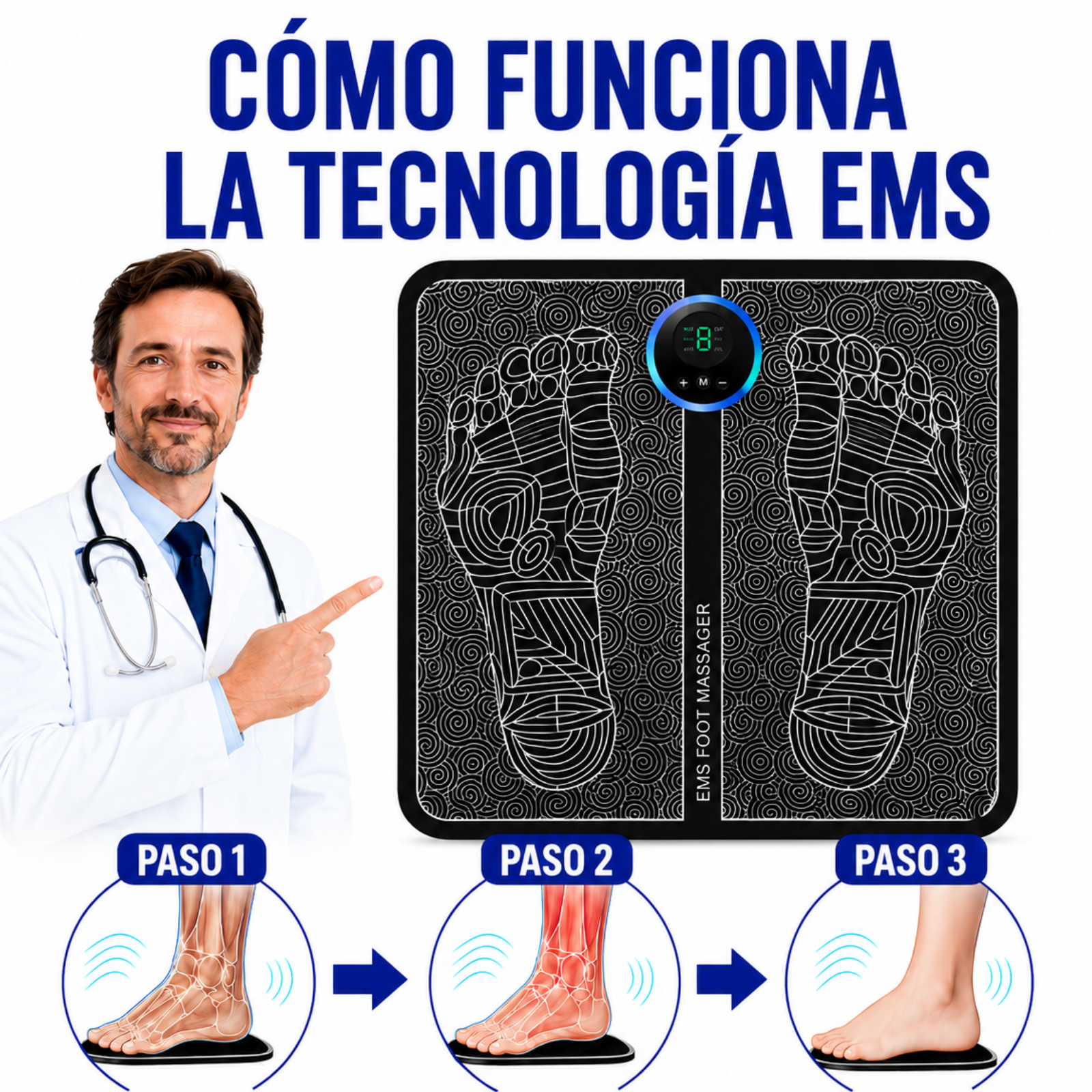 Alfombrilla de Masaje EMS para Pies Para Relajación y Confort Diario