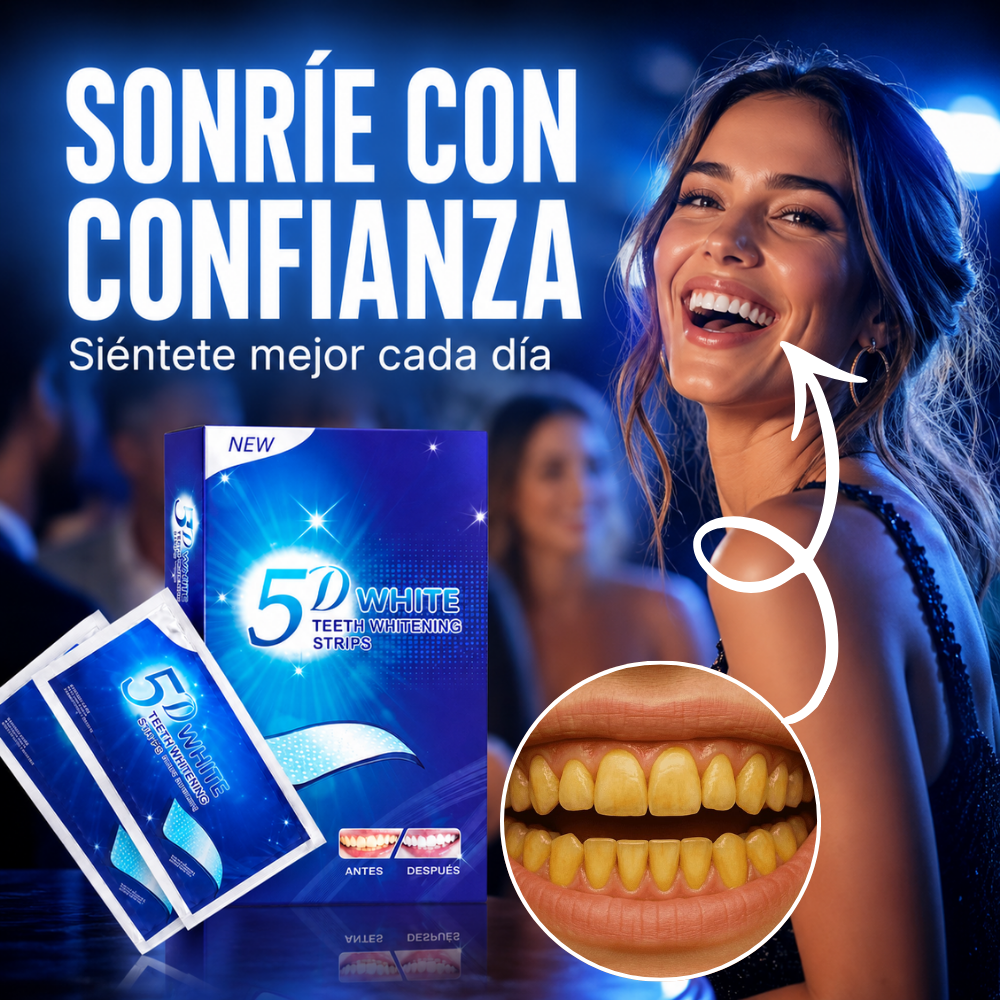 Tiras Blanqueadoras 5D White™ - Mostrá una Sonrisa Más Blanca y Sentite Más Seguro Todos los Días