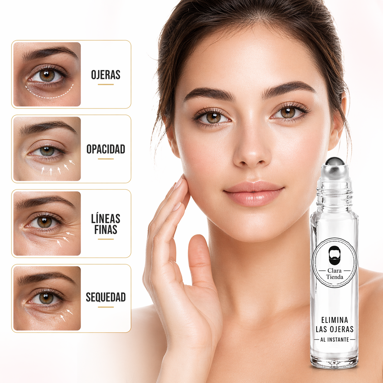 Elimina las ojeras al instante – Ojos más luminosos, suaves y revitalizados