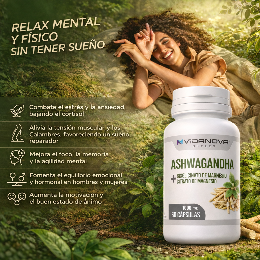 Ashwagandha con Magnesio Original 1000 mg – tu fórmula antiestrés de máxima potencia