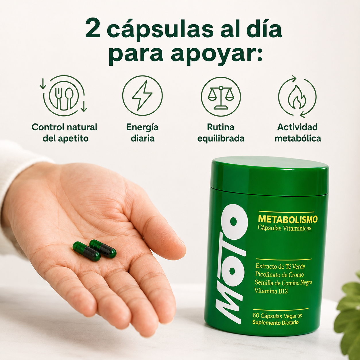 Balance Metabólico - Cápsulas Veganas para Energía y Control Diario