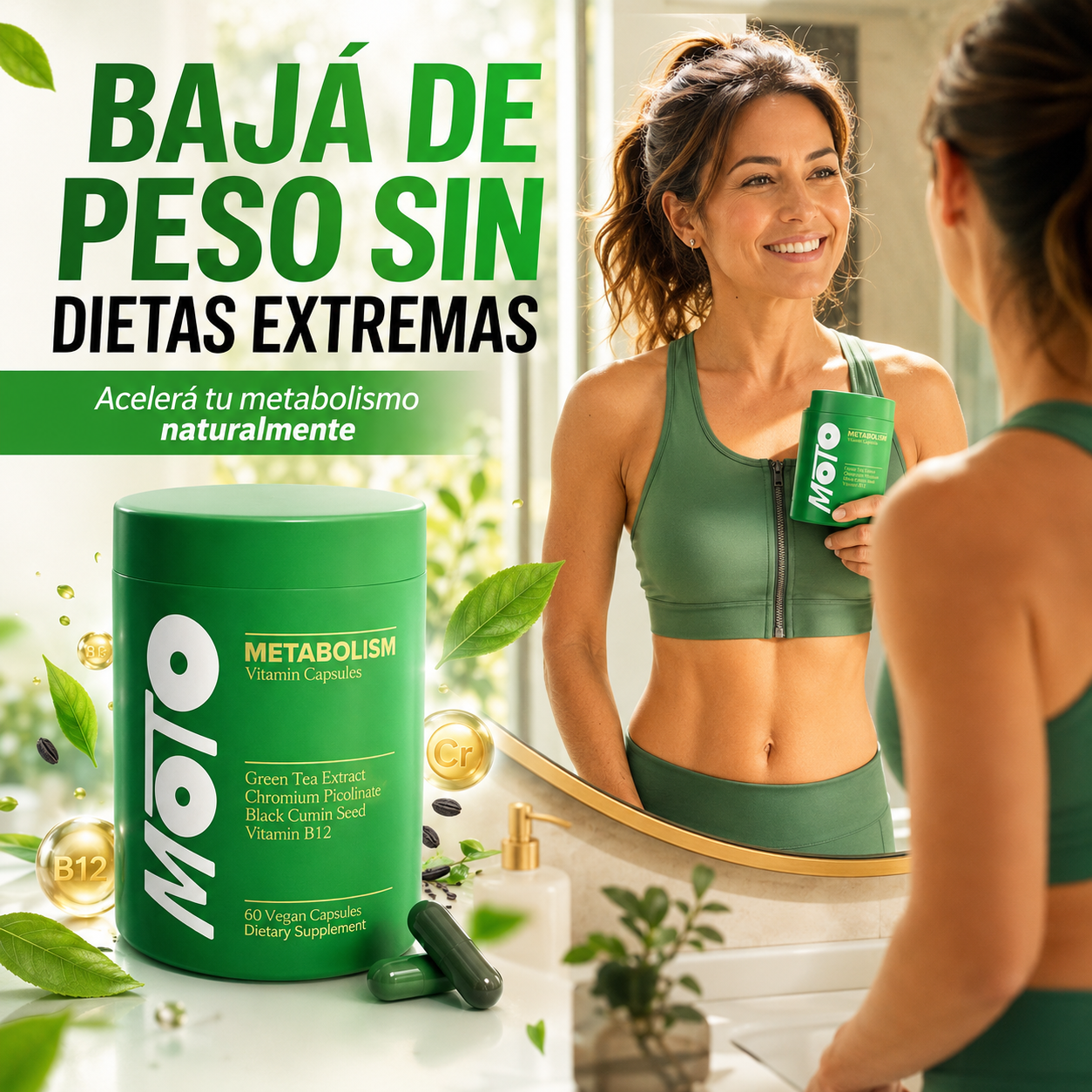 Moto™ Cápsulas para el Metabolismo - Apoyá tu metabolismo. Recuperá tu confianza.