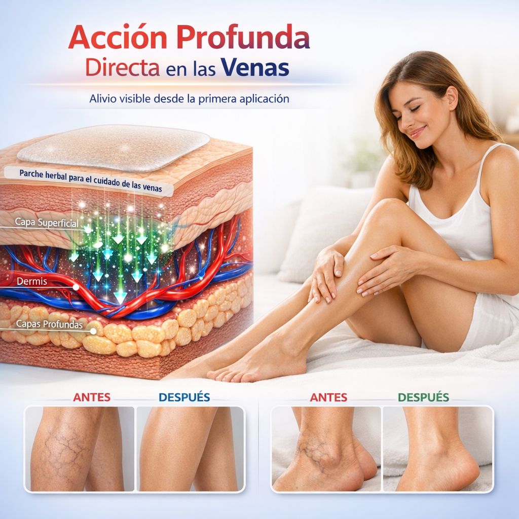 Parche herbal para el cuidado de las venas: reduce rápidamente las varices visibles y el dolor de piernas.