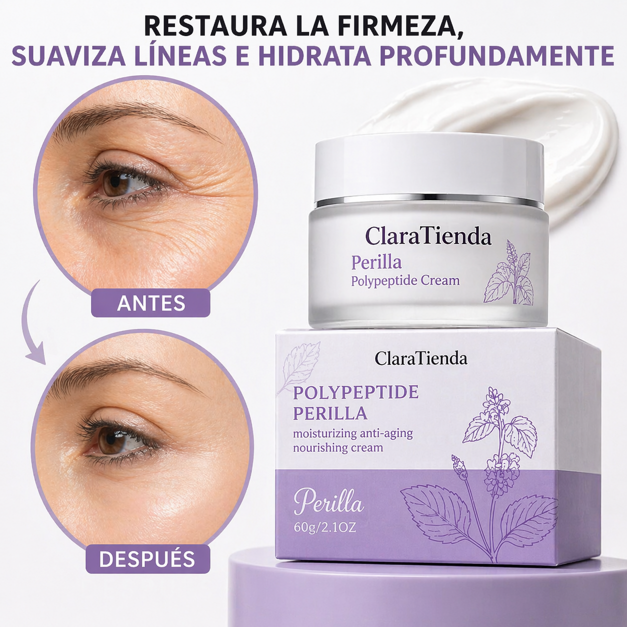 Crema de Polipéptidos de Perilla – Restaura la Firmeza, Suaviza Líneas de Expresión e Hidrata Profundamente