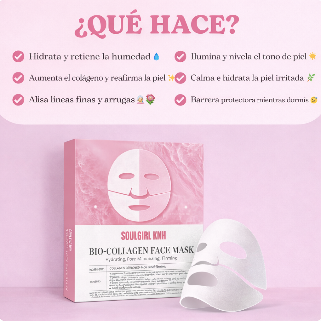 Máscara facial de colágeno — logrà una piel tipo “glass skin” de un día para el otro
