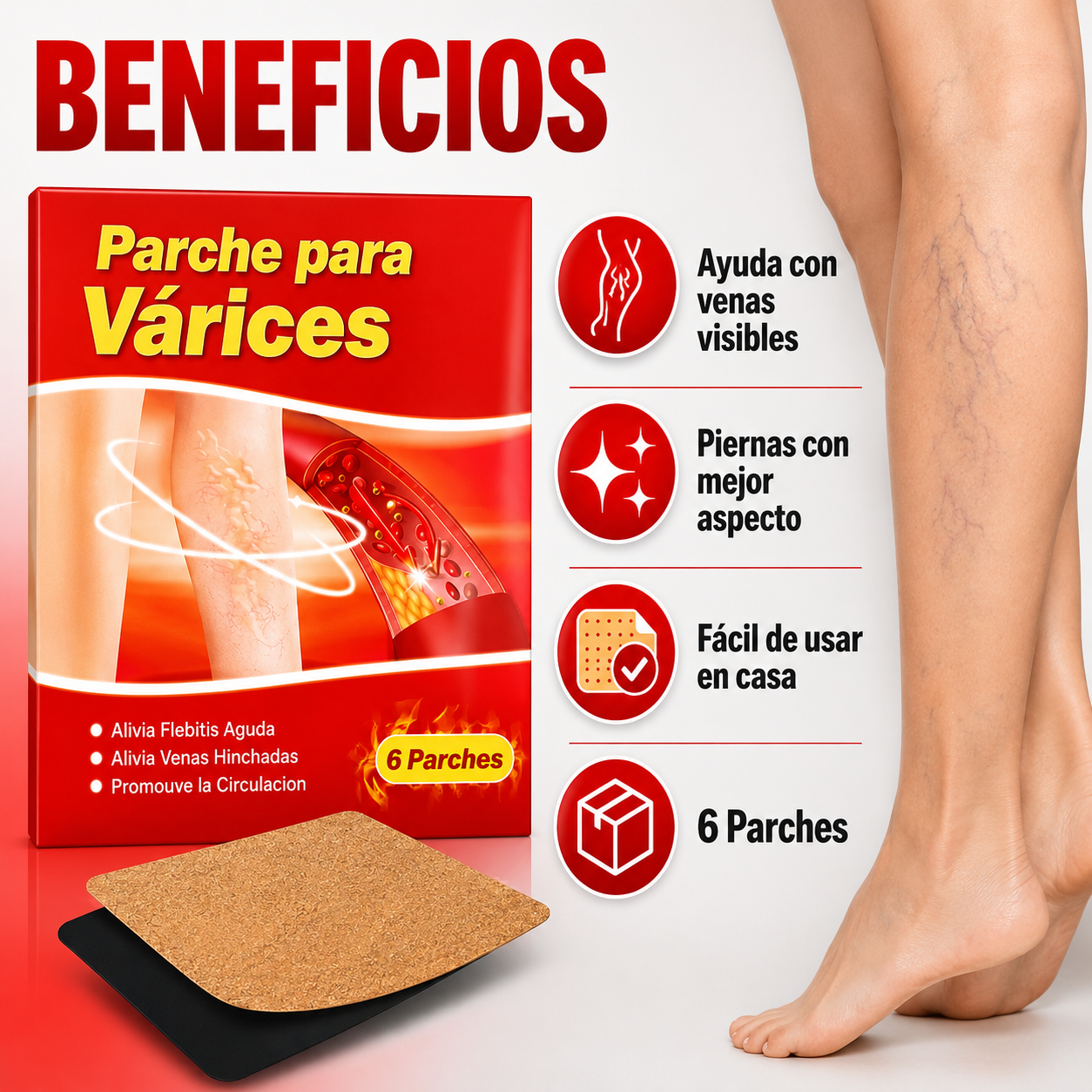 Parches para Várices – Cuidado simple para piernas con venas visibles