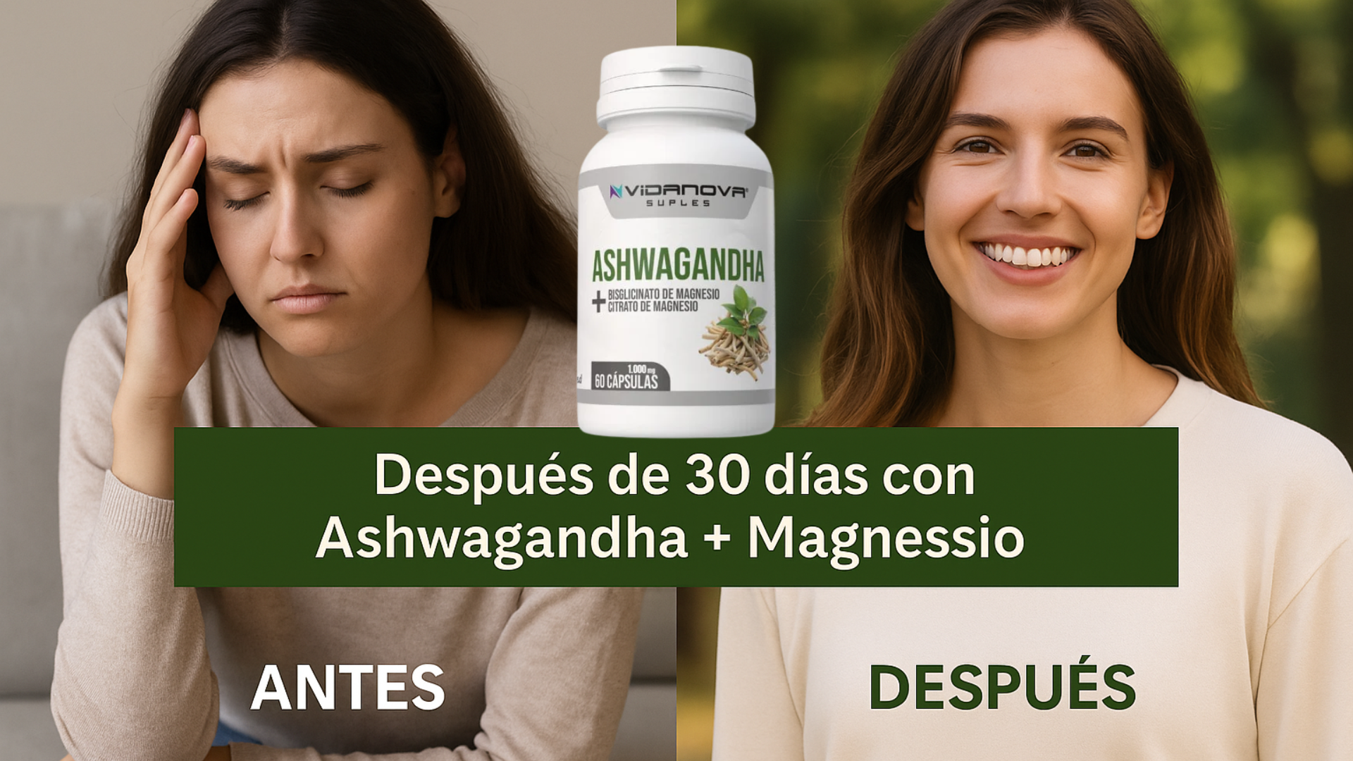 Ashwagandha + Magnesium 1000mg (60 cápsulas) – Defensa, Equilibrio y Energía Natural