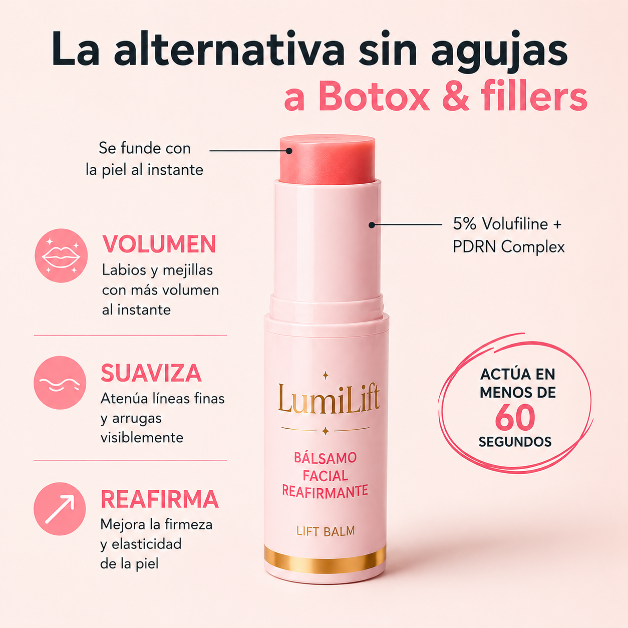 LumiLift Bálsamo Facial Reafirmante - Efecto Lifting Instantáneo • Hidratación Profunda • Luminosidad Natural