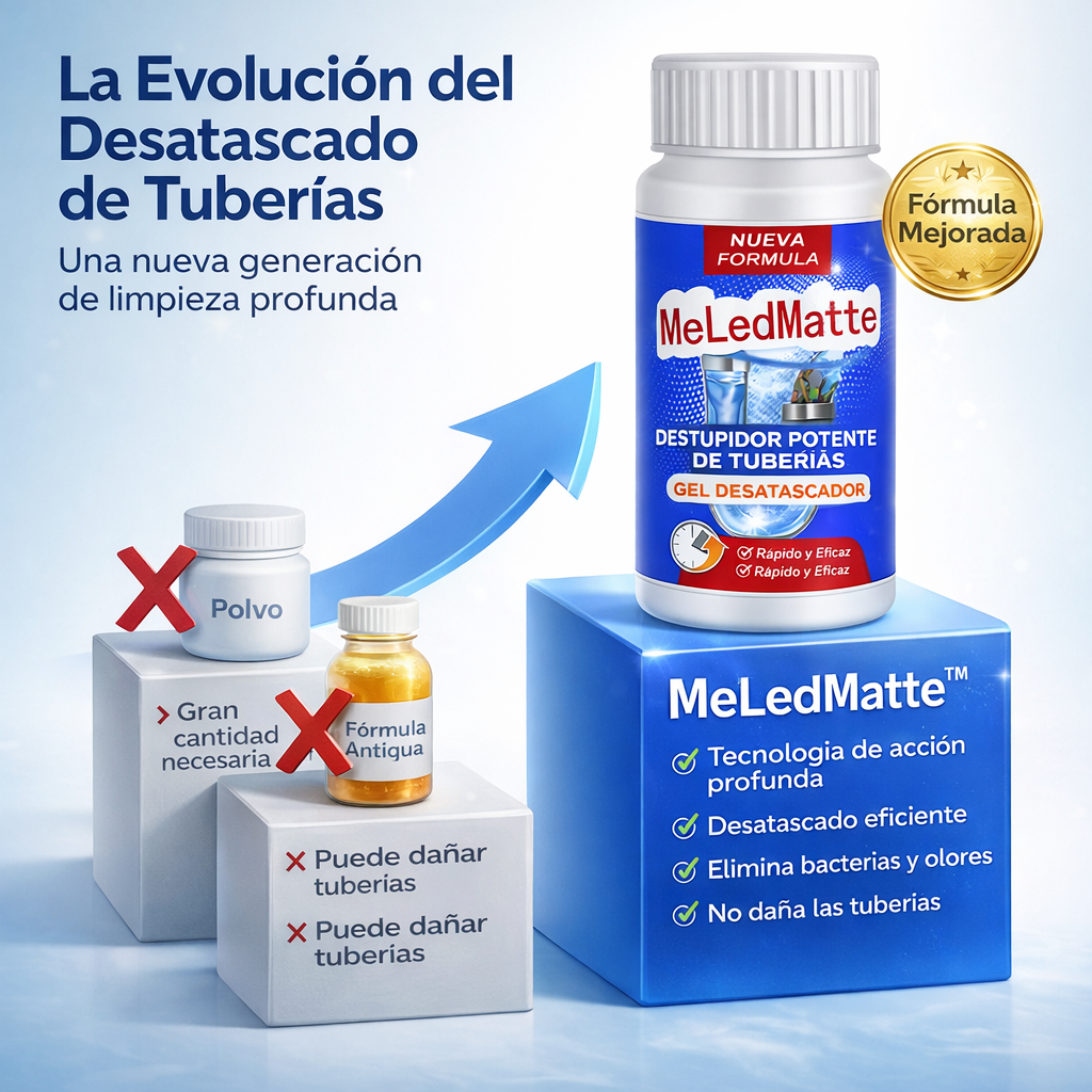Polvo para desagües MeLedMatte: fórmula profesional de acción rápida para destapar tuberías