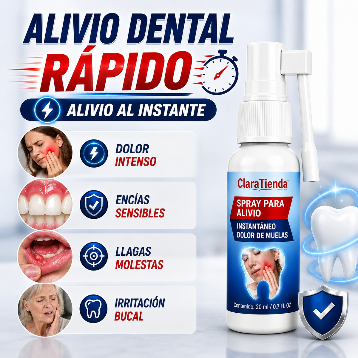 Alivio Dental Rápido - Alivio rápido cuando tu diente más lo necesita.