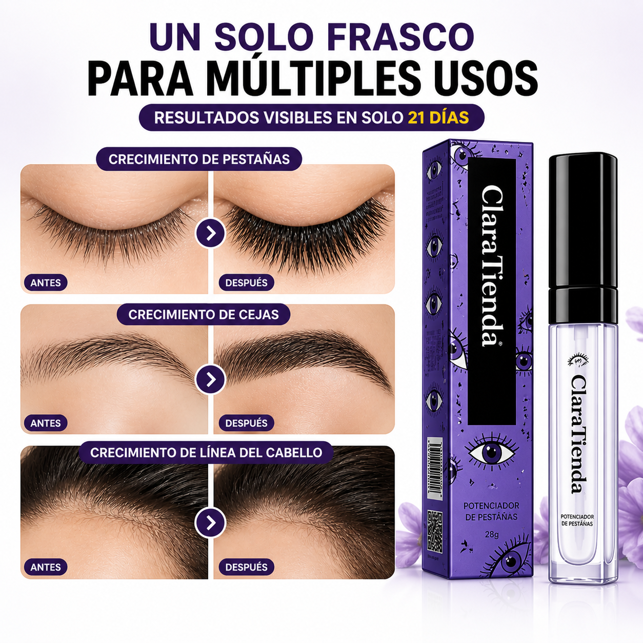 Sérum Potenciador de Pestañas – Crecimiento Visible, Volumen Intenso y Mirada Impactante en 21 Días