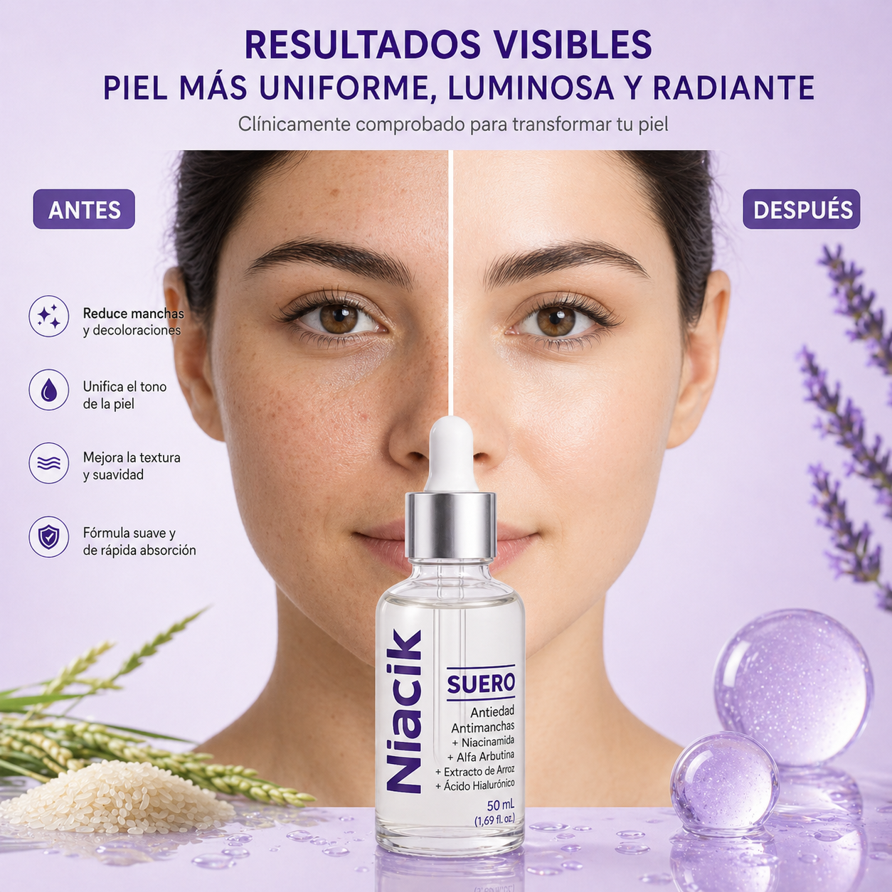 Niacinamida Serum - De imperfecciones visibles a una piel con aspecto impecable
