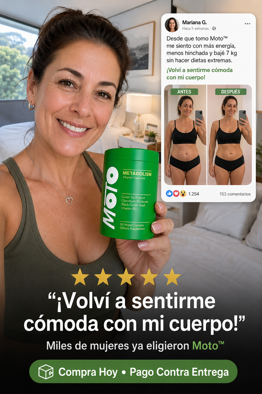Moto™ Cápsulas para el Metabolismo - Apoyá tu metabolismo. Recuperá tu confianza.
