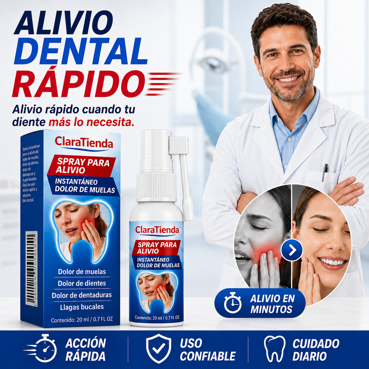 Alivio Dental Rápido - Alivio rápido cuando tu diente más lo necesita.