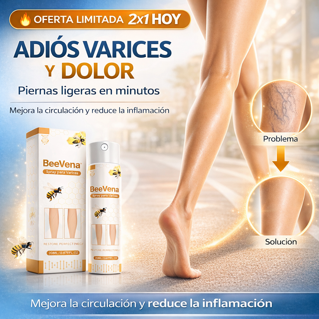 Beevena Spray para Varices – Alivio Rápido y Llévate 2x1 Hoy (Piernas Ligeras Sin Dolor)