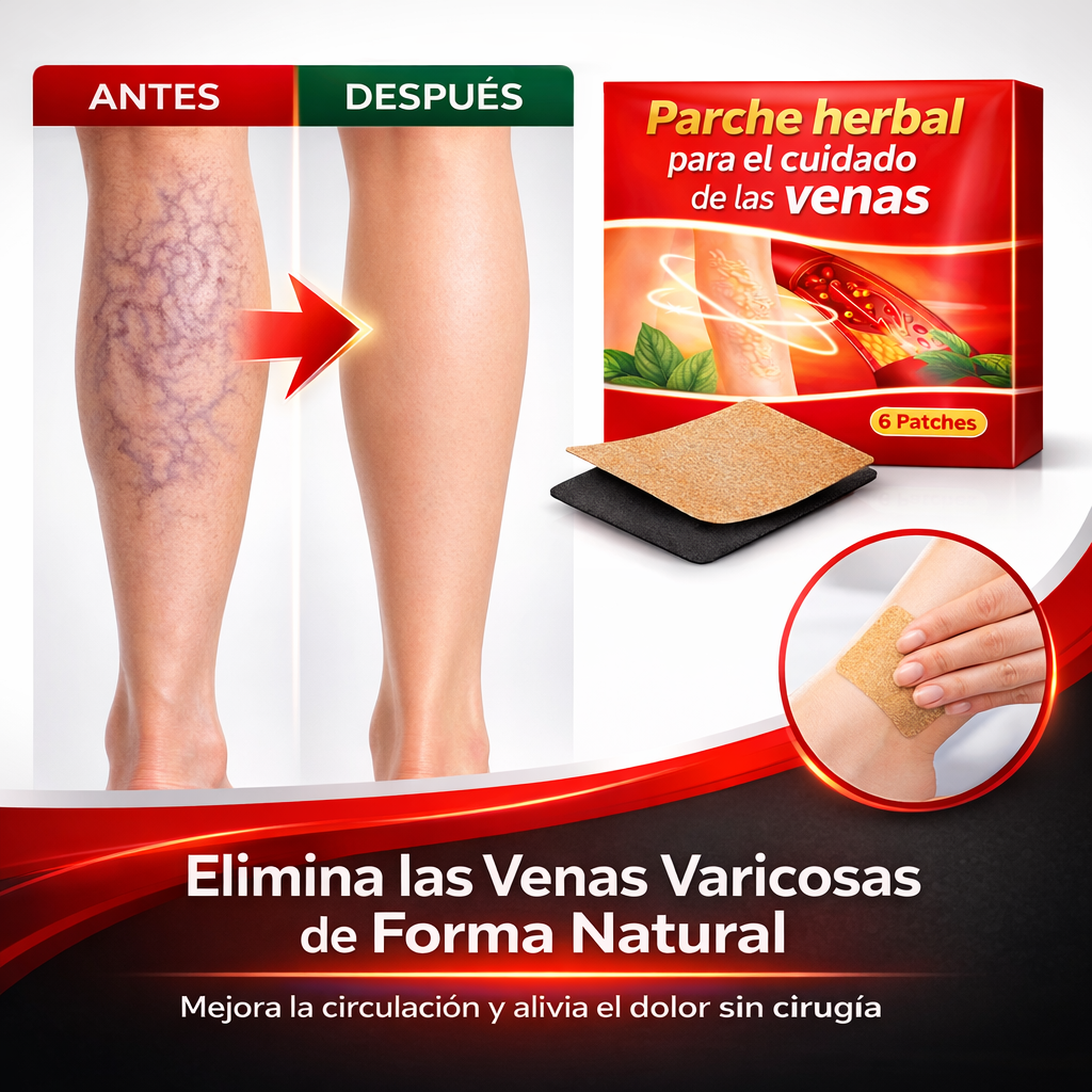 Parche herbal para el cuidado de las venas: reduce rápidamente las varices visibles y el dolor de piernas.