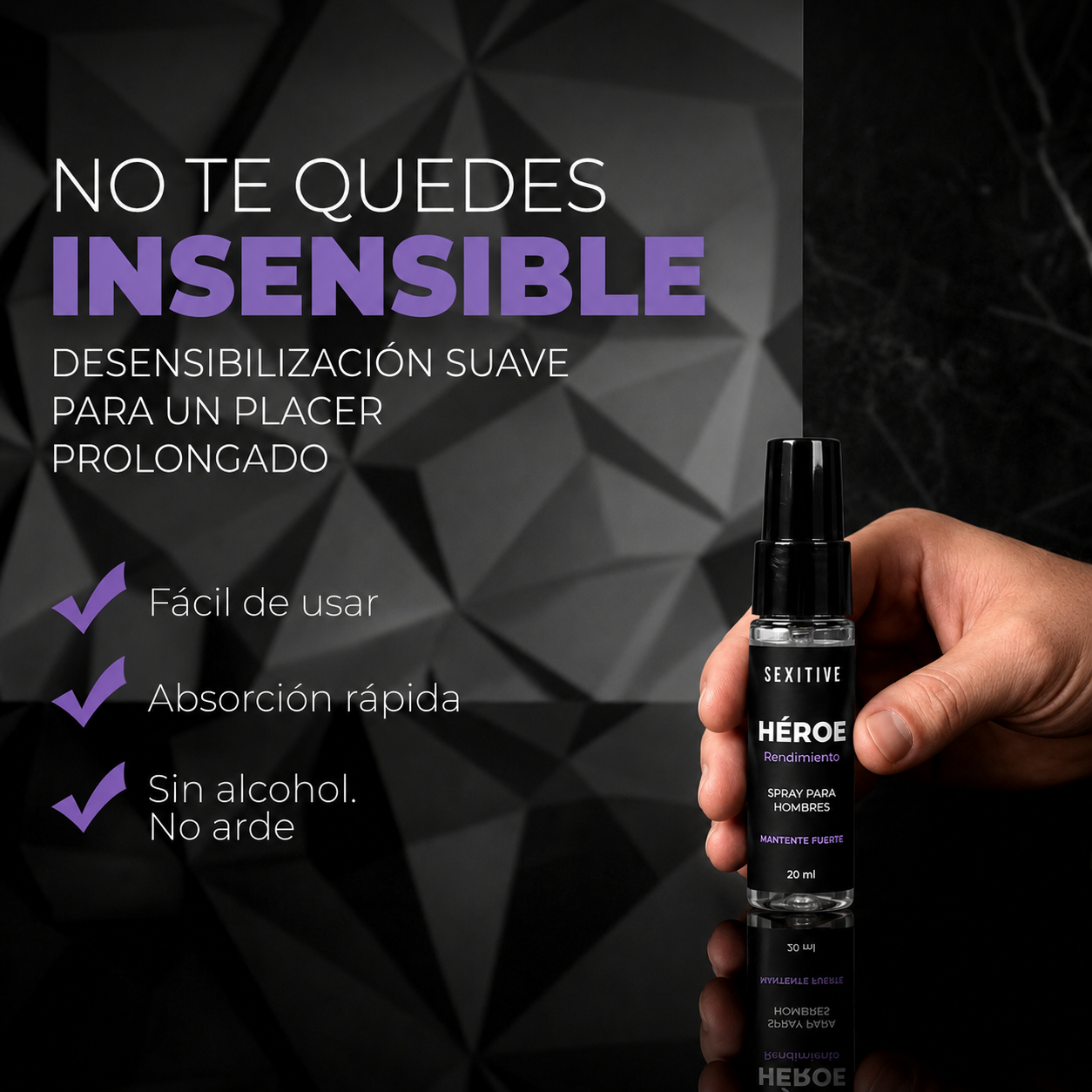 HEROE Performance Spray para Hombres - Sentite Más Seguro Cuando Más Importa