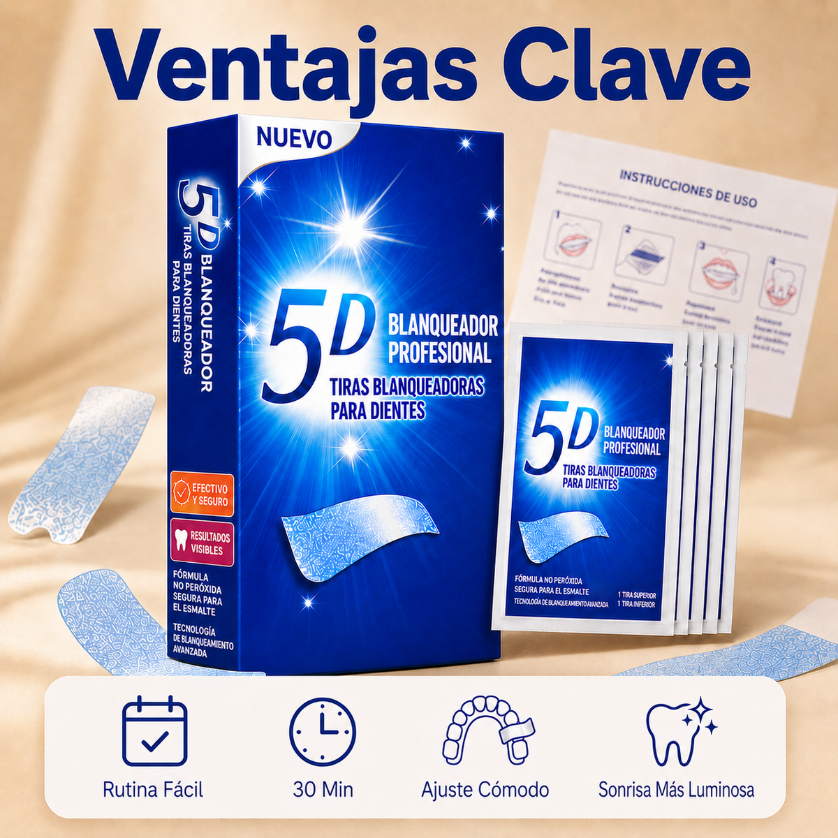 5d Tiras Blanqueadoras de Dientes: Tu Rutina Simple Para Lograr Una Sonrisa Más Blanca Desde Casa