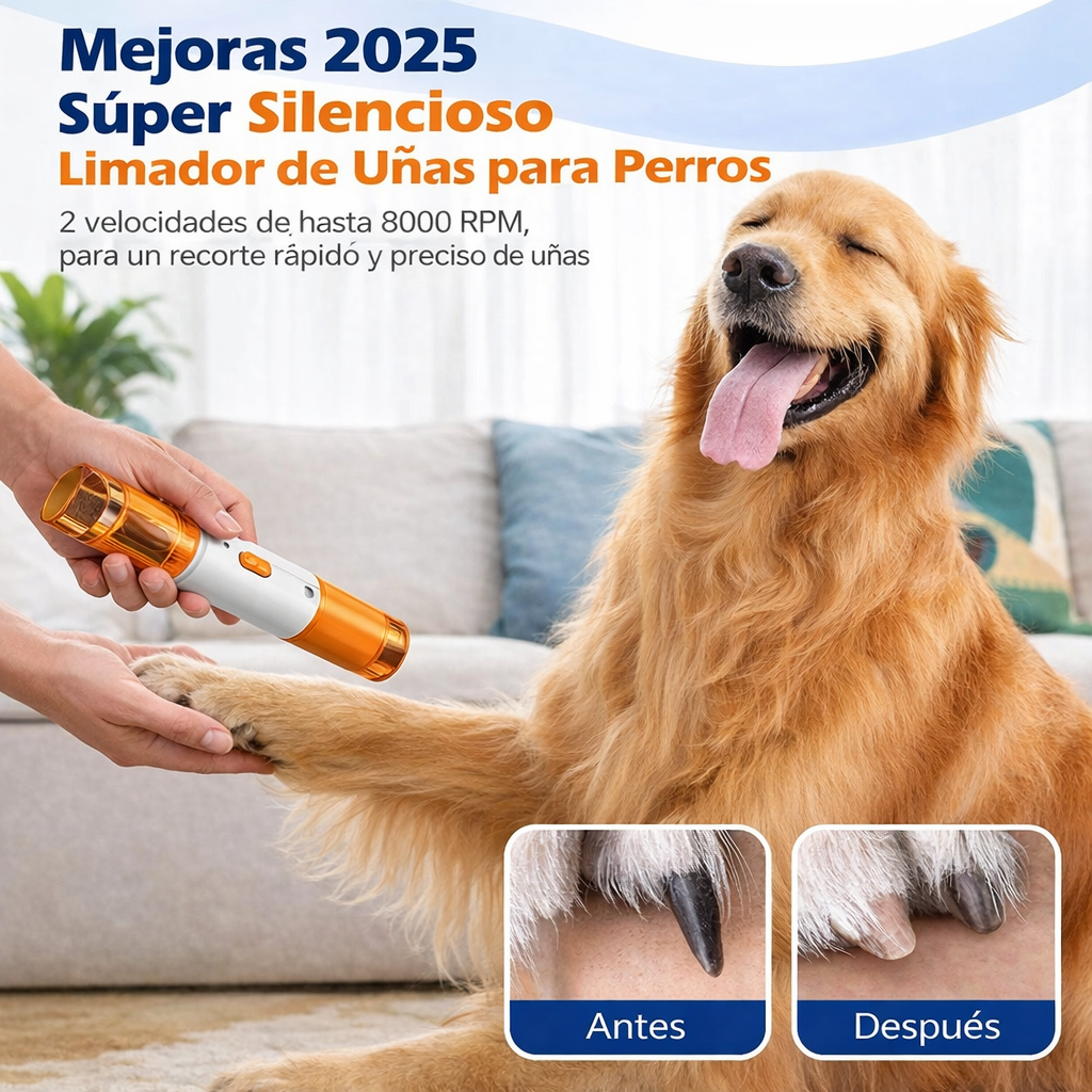 PetPedicure Lima de uñas de precisión: lápiz de aseo silencioso, seguro y sin estrés
