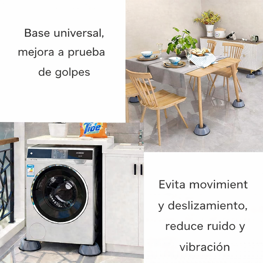 Almohadillas antivibración de goma para pies: sin esfuerzo, sin rayones y sin ayuda (4 piezas)
