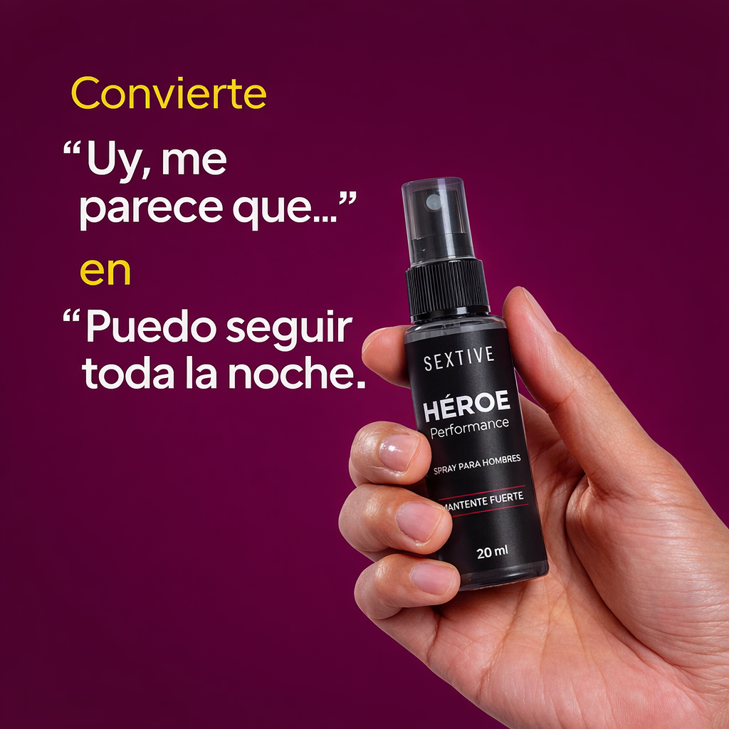 Heroe Spray en gel masculino – Potencia duradera y rendimiento más intenso.