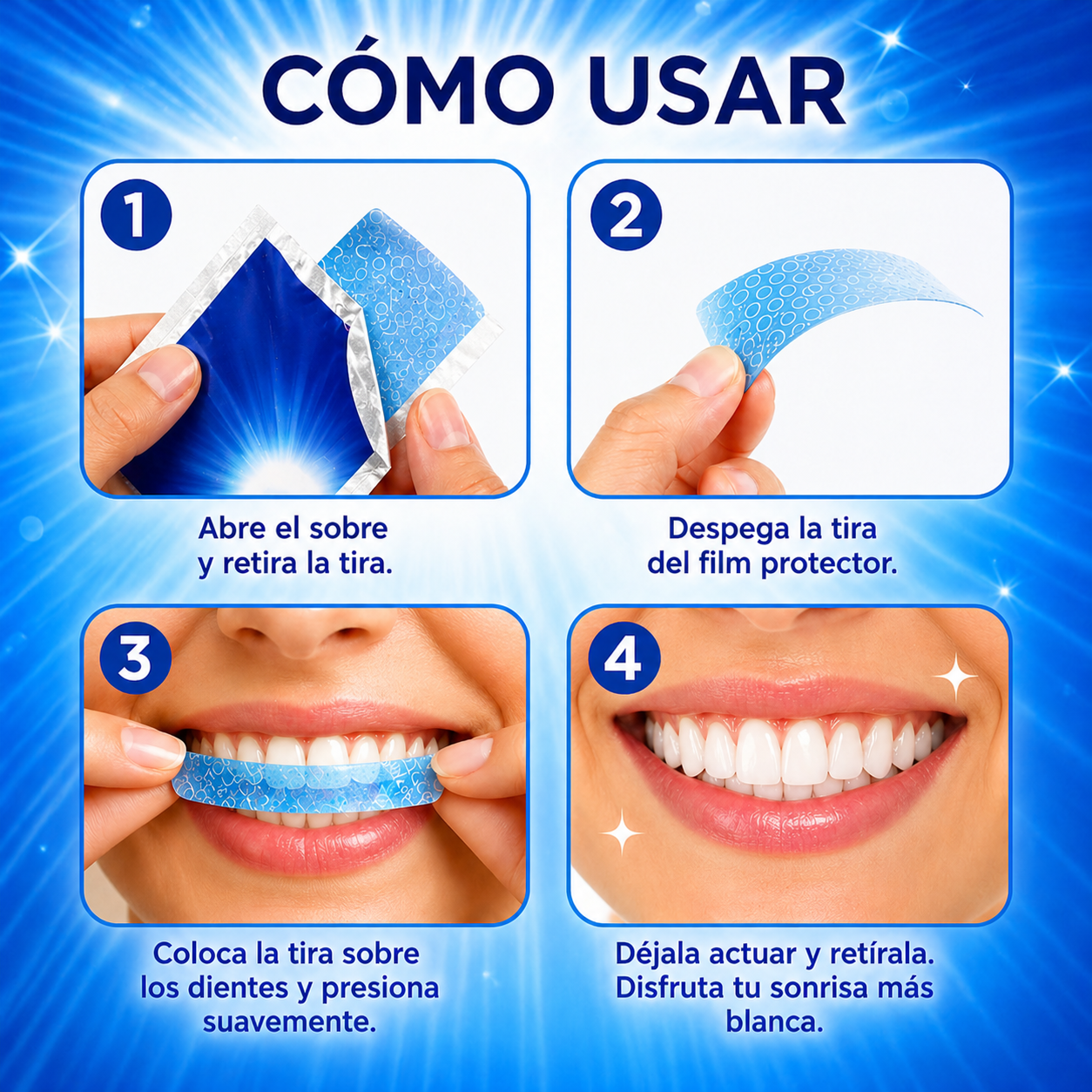 Tiras Blanqueadoras - Dientes con apariencia más limpia. Confianza real.