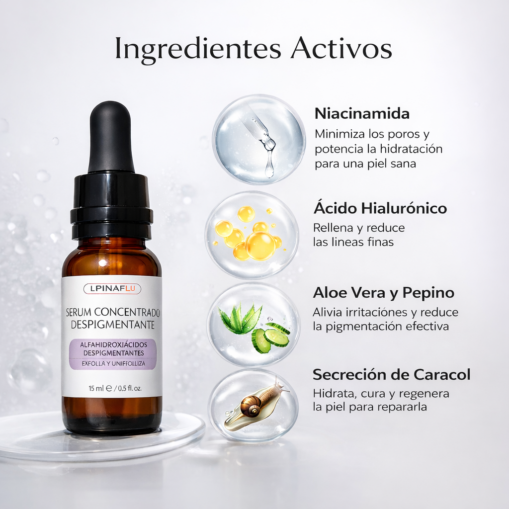 SERUM CONCENTRADO DESPIGMENTANTE  - Fórmula profesional para piel más uniforme
