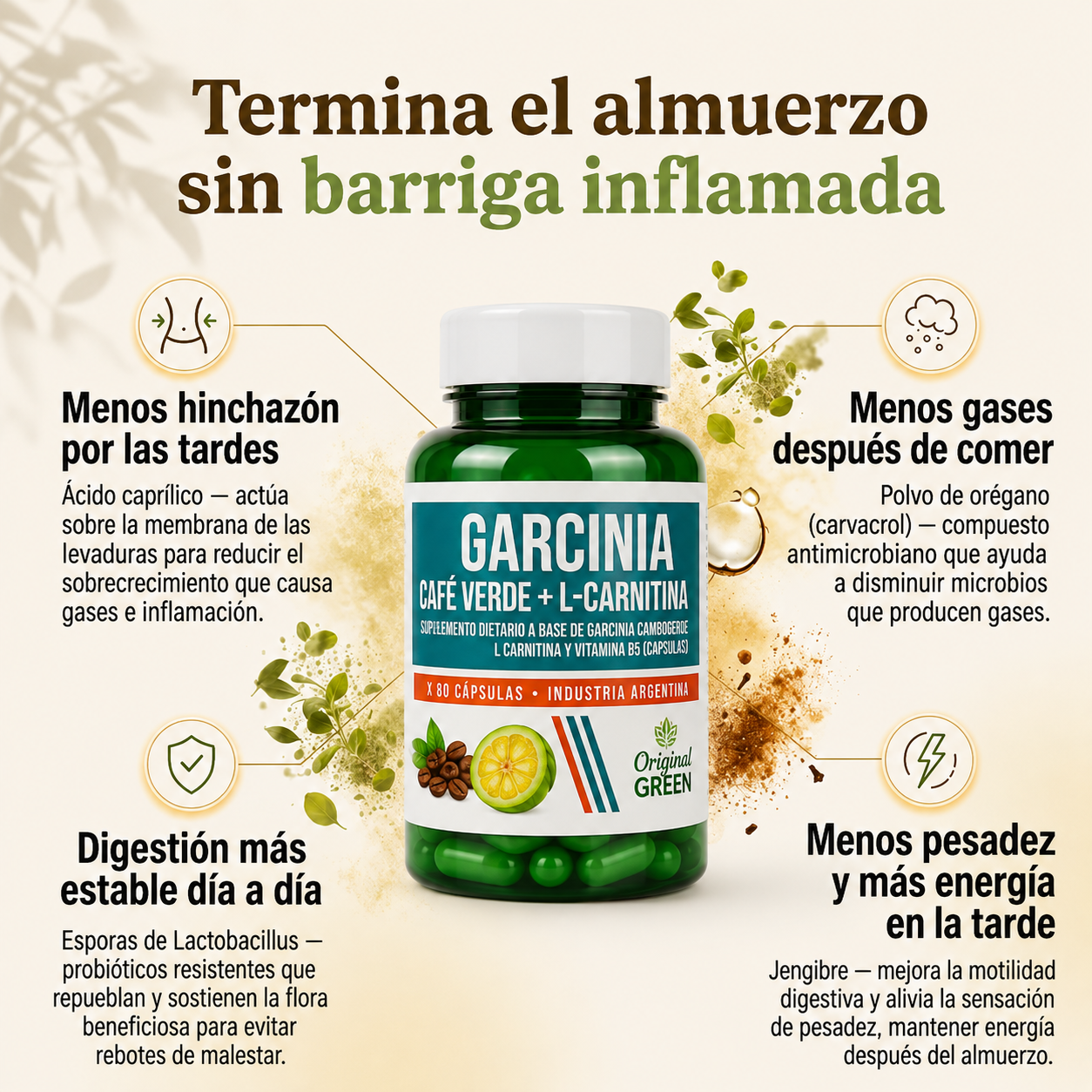 Garcinia + Café Verde + L-Carnitina – Energía y bienestar para acompañar tu rutina diaria