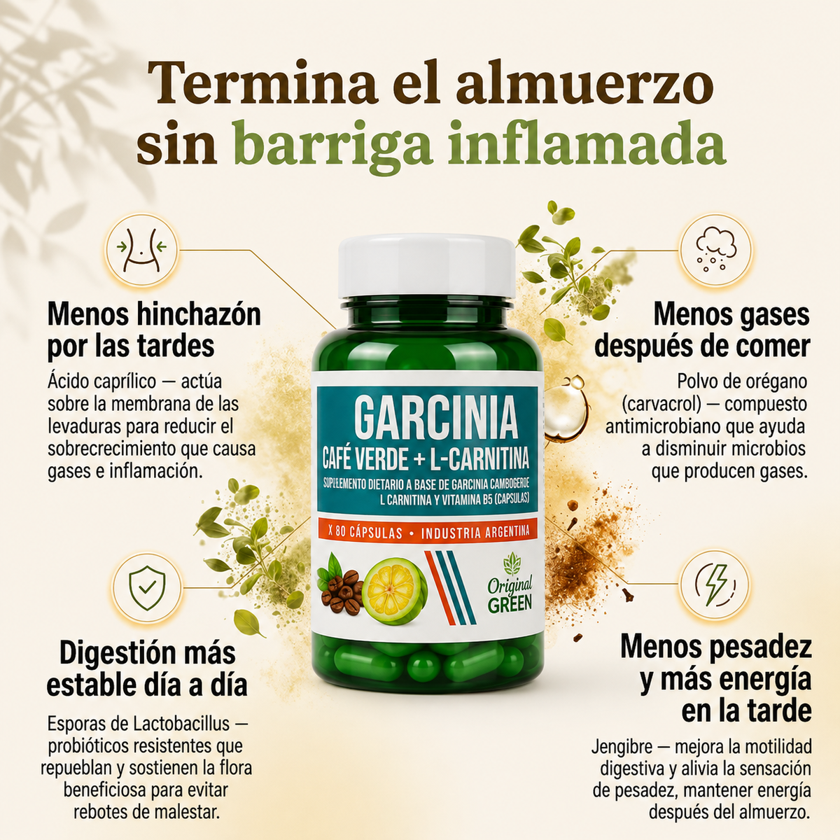 Garcinia + Café Verde + L-Carnitina – Energía y bienestar para acompañar tu rutina diaria