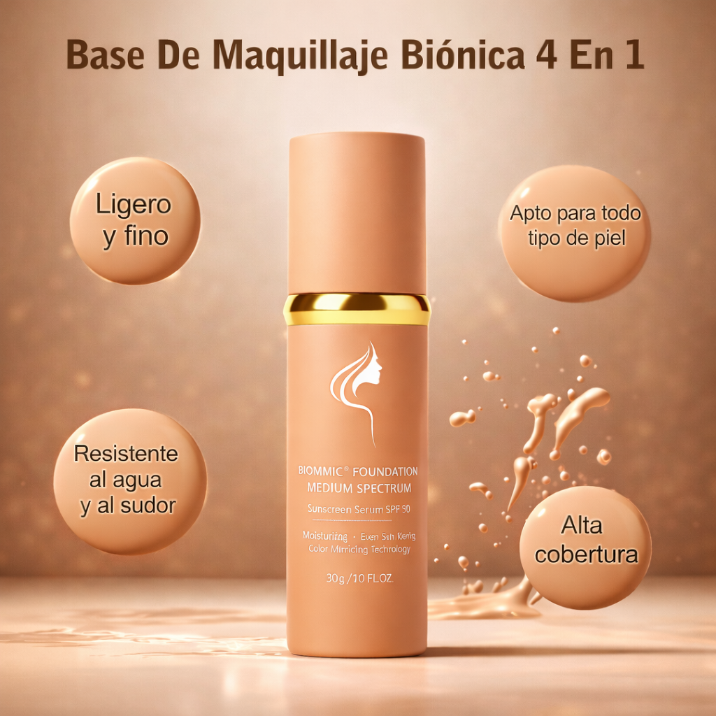 Bio Mimic Foundation Medium Spectrum - 4-in-1 Base Cobertura inteligente que unifica y protege la piel