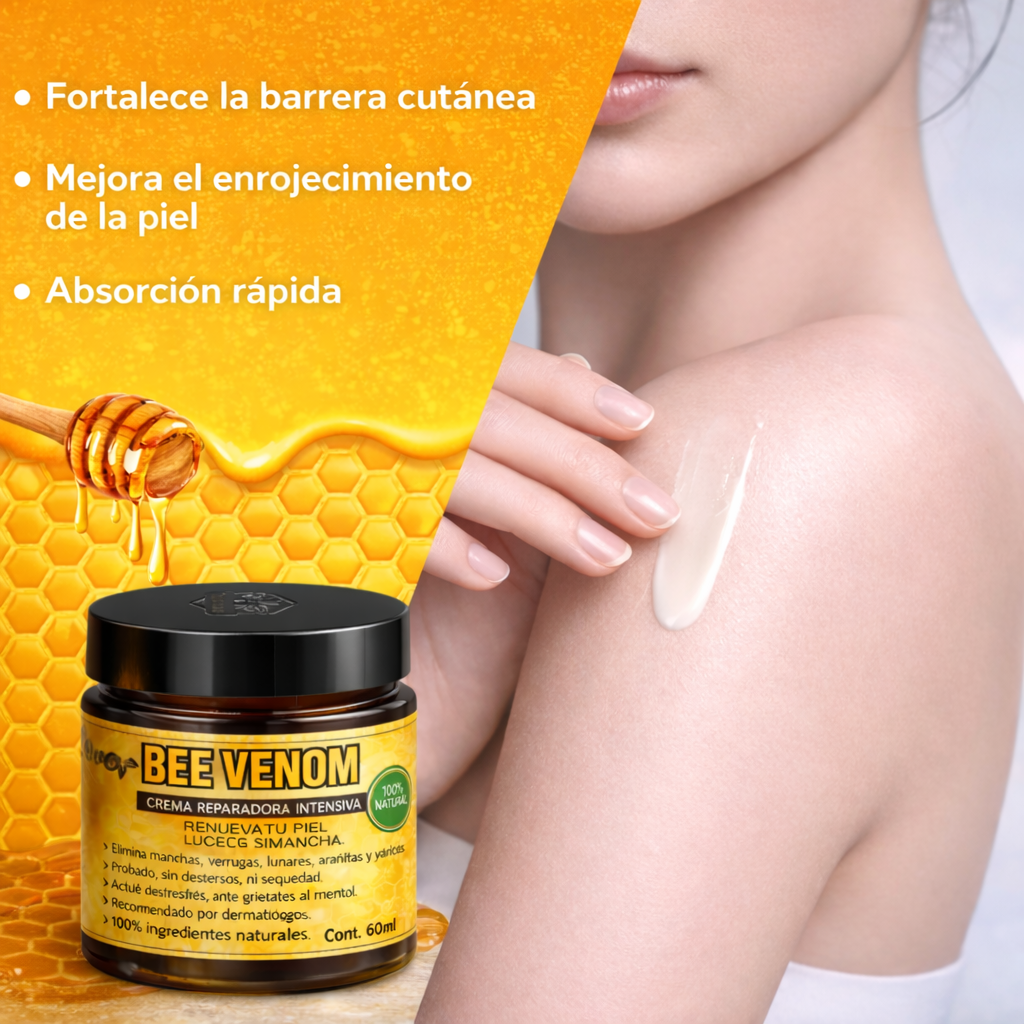 Crema Restauradora de la Piel con Veneno de Abeja - Hidratante 3 en 1 para todo tipo de piel