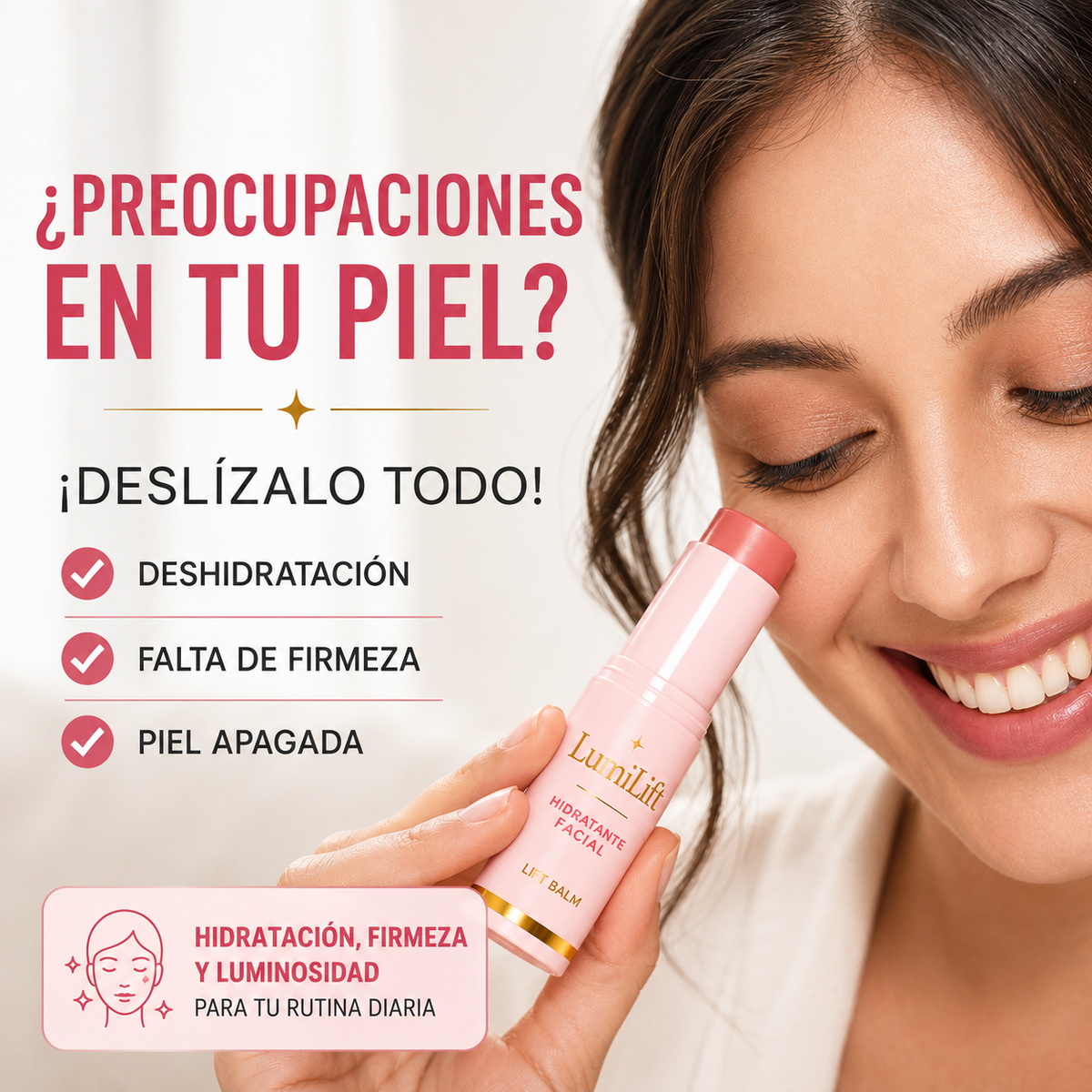 LumiLift Bálsamo Facial Reafirmante - Efecto Lifting Instantáneo • Hidratación Profunda • Luminosidad Natural